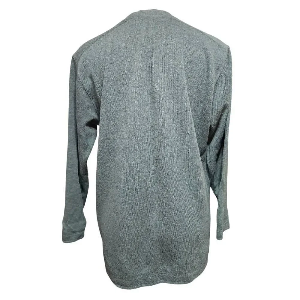 Liz Claiborne Liz & Co green tunic sweater lagenlook pockets cotton medium‎
